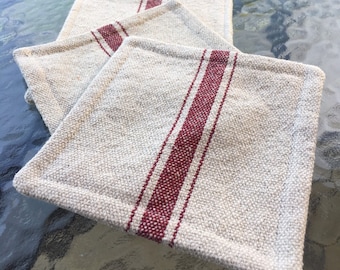 Grain Sack Coasters Set of Six