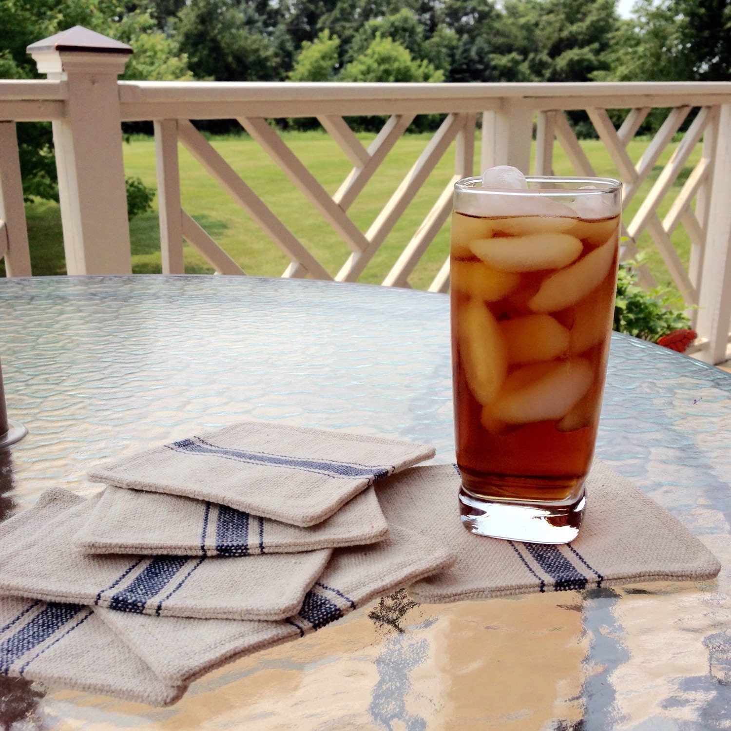 Grain Sack Coasters Set of Six - Etsy