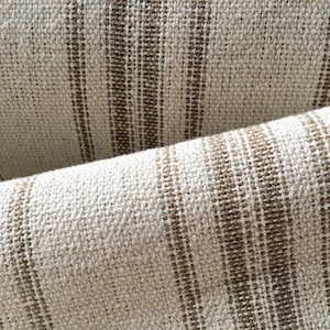 Grain Sack Fabric Sold By The Yard Tan Stripes Vintage Inspired Feed Sack Fabric Flour Sack Fabric Gunny Sack Fabric Grain Sack Reproduction