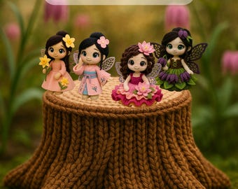 Floral Fairy Crochet Pattern – 4 Amigurumi Doll Bundle (PDF Pattern)