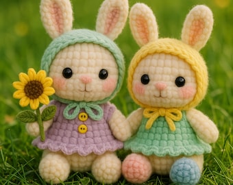 Bunny Amigurumi Crochet Pattern, Plush Toy Tutorial (PDF)