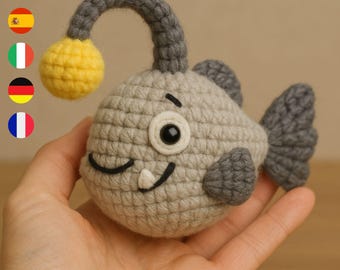 Crochet Pattern – Angler Fish Amigurumi • Deep Sea Monster Plush DIY • Cute Ocean Toy PDF Tutorial for Beginners & Intermediate