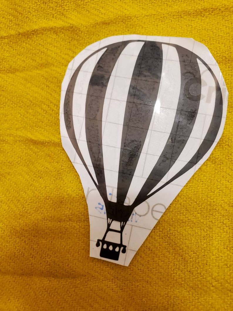 Black Hot Air Balloon Window Decal, Laptop Sticker Balloon Chaserchase