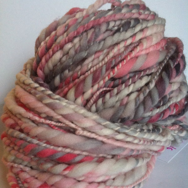 92 yards 2 ply Thick N Thin Handspun Merino Yarn 3.7 oz