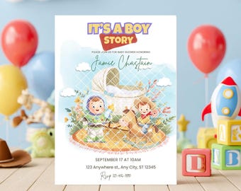 Toy Story Baby Shower Invitation: Woody Cowboy Theme (Editable Template, Digital Download)