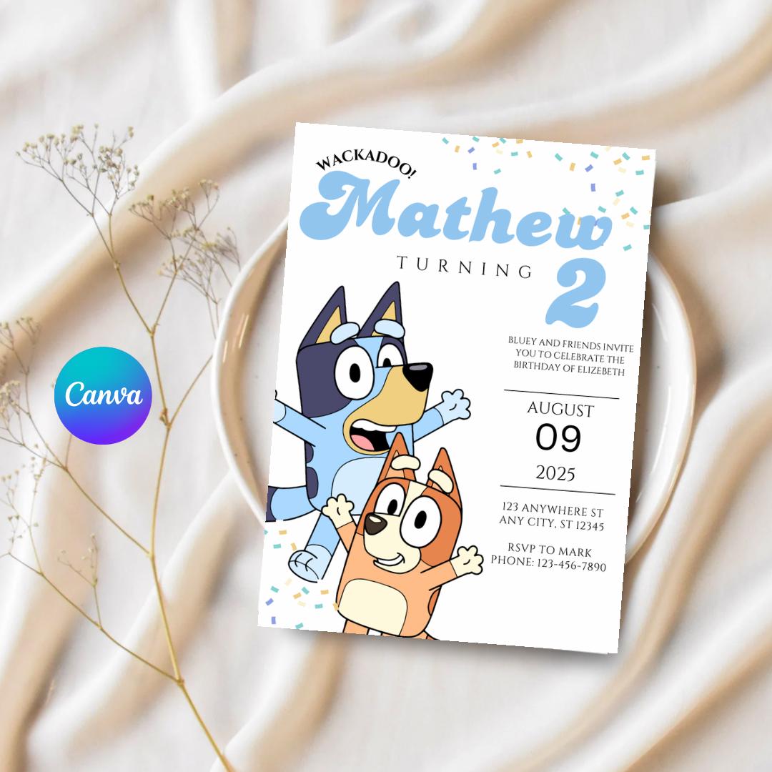 Bluey Bingo Party Invite