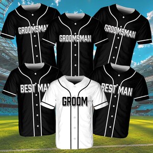 Customized Groom and Groomsmen Baseball Jersey, Personalized Best Man Jersey, Perfect for Engagements, Weddings, and Bachelor Parties