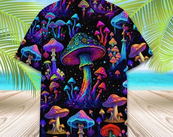 Glow In The Dark Psychedelic Mushroom Mens T Shirt - Mens Festival
