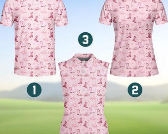 Pink Western Cowgirl Golf Polo Shirt for Men and Women, Cute Sleeveless Cowgirl Rodeo Golf Shirt Button Up, Funny Country Style Shirt