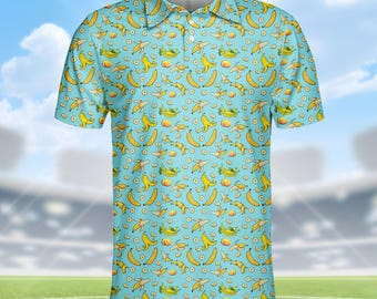 Funny Banana Pattern Golf Men's Polo Shirt S-5XL - Etsy