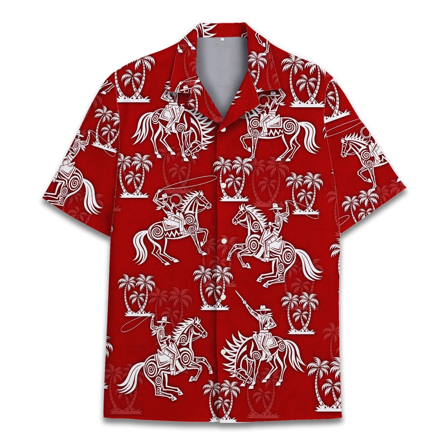 Discover Western Cowboy Hawaiian Shirt for Men, Women & Youth, Summer Short Sleeve Rodeo