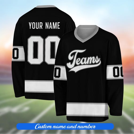 Maillot de hockey personnalisable avec nom et numéro de l'équipe