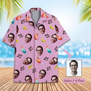 Personalized Birthday Hawaiian Shirt with Face, Custom Shirt with Photo, Hawaiian Shirt for Men Women Youth, Birthday Face Shirts