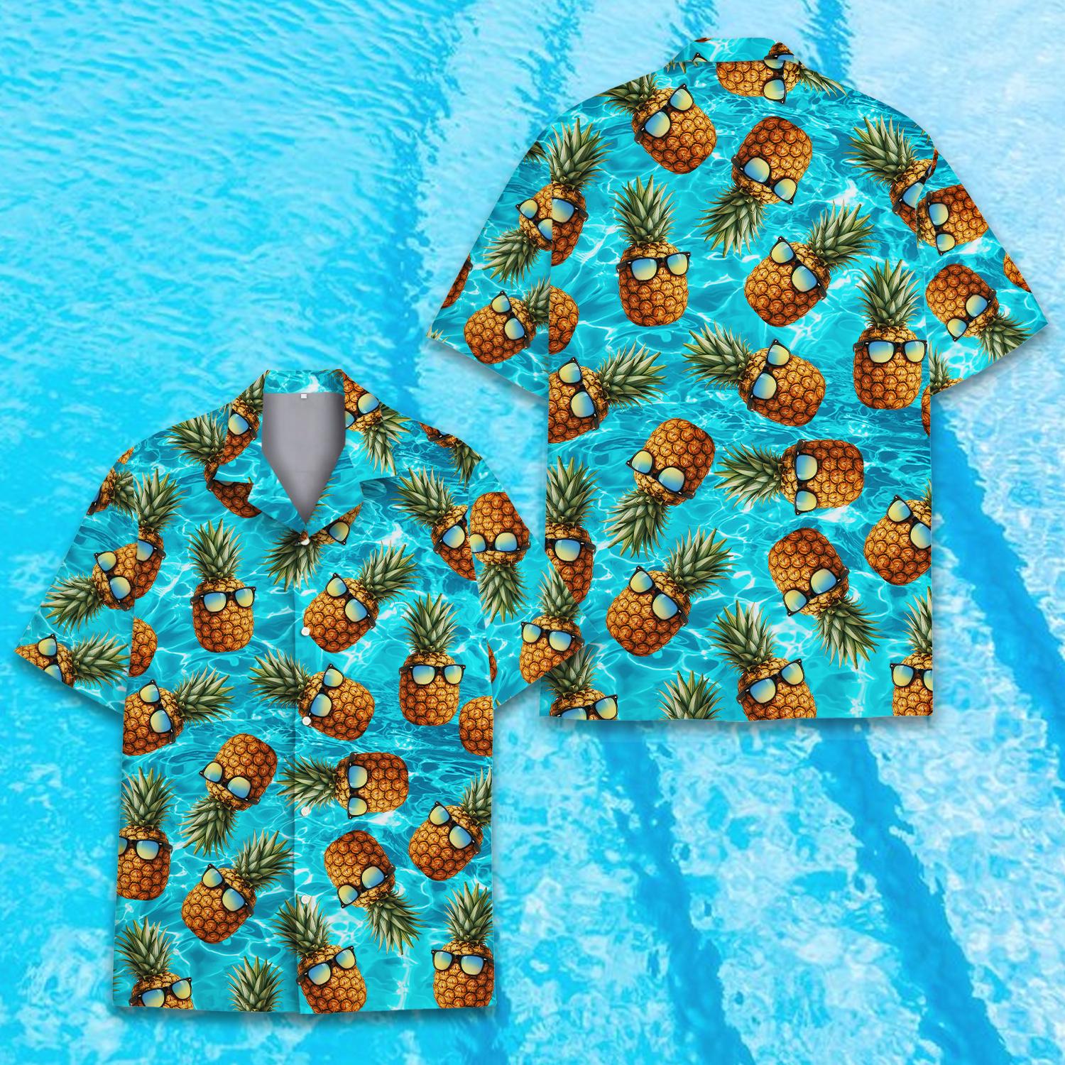 Discover Funny Sunglasses Pineapple Hawaiian Shirt Men Women Youth, Cool Fruit Summer Shirt