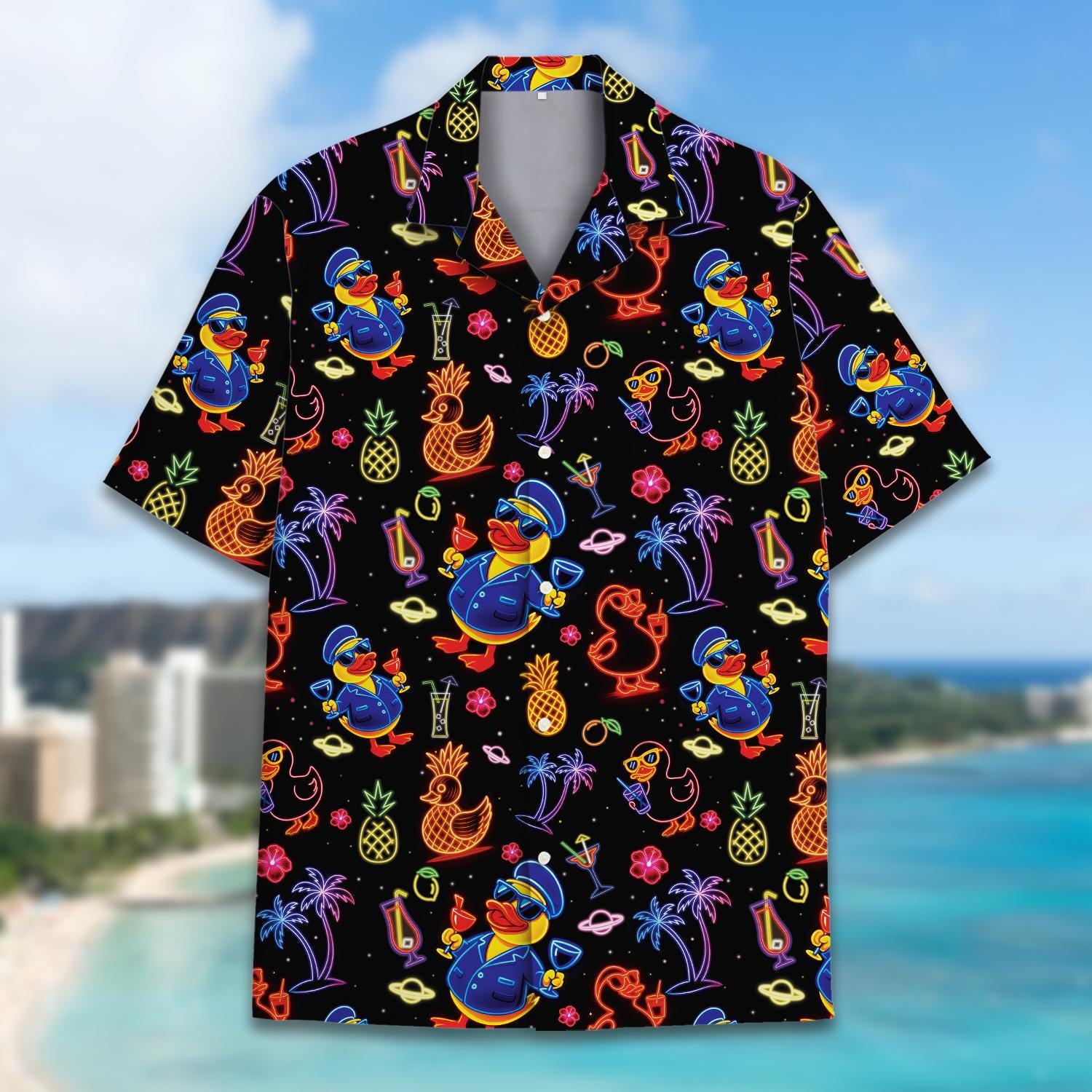V.H.O Funky Hawaiian Shirt, VHO-Wedding, Black, XL