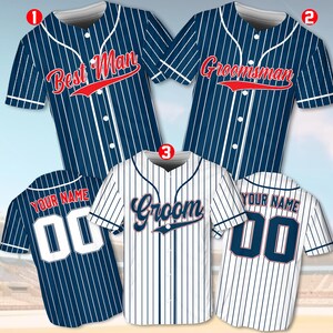 Customized Groom and Groomsmen Baseball Jersey, Personalized Best Man Jersey, Perfect for Engagements, Weddings, and Bachelor Parties