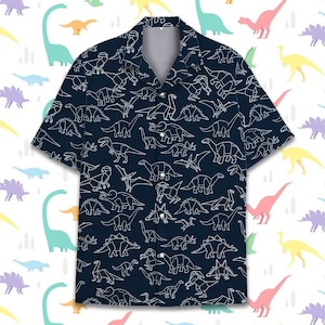 Origami Dinosaur Shirt For Men Women Youth, Geometry Dinosaur Shirt Button Up Short Sleeve, Men&#39;s Vintage Abstract Shirt