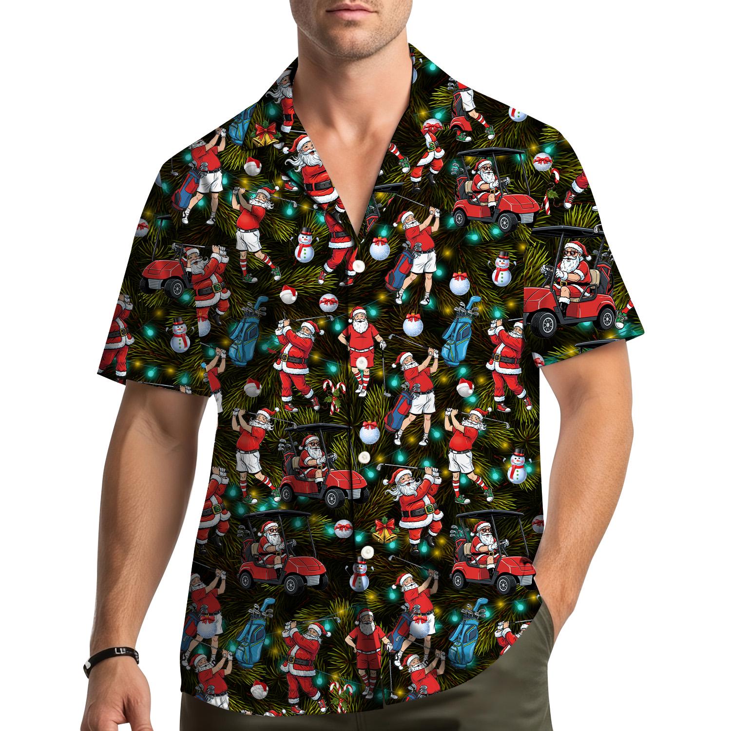 Discover Santa Golf Hawaiian Shirt for Men and Women, Christmas Holiday Aloha Shirt