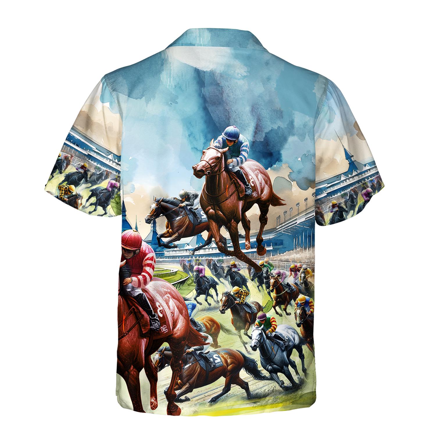 Derby De Kentucky Hobre Caballo Bandera Estadounidense Las Carreras De Caballos Caisa Caisa Hawaiana Abotonar La Caisa Anga Corta Deportes Oda Ropa De Calle Exterior Casual Hawaiano Verano 2026 - $22.99
