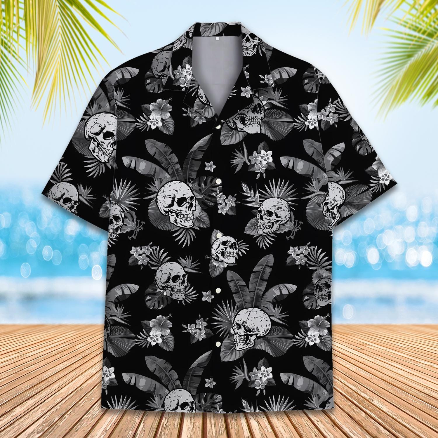 Vintage Skull Hawaiian Shirt Men Women Youth, Tropical Skull Aloha