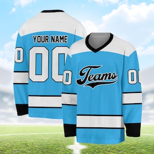 Customizable Hockey Jersey with Team Name & Number, Personalization Hockey Jersey Uniform for Teams, Ice Hockey Fans and Enthusiasts