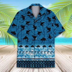 Shark Hawaiian Shirt Men Women Youth, Shark Aloha Shirt, Short Sleeve Button Down Summer Shirt, Retro Beach Shirt