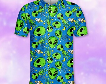 Polo divertente con alieno per uomo e donna, polo da golf con UFO spaziale, maglietta divertente con alieno galattico, polo cosmica originale, regalo per gli amanti del golf