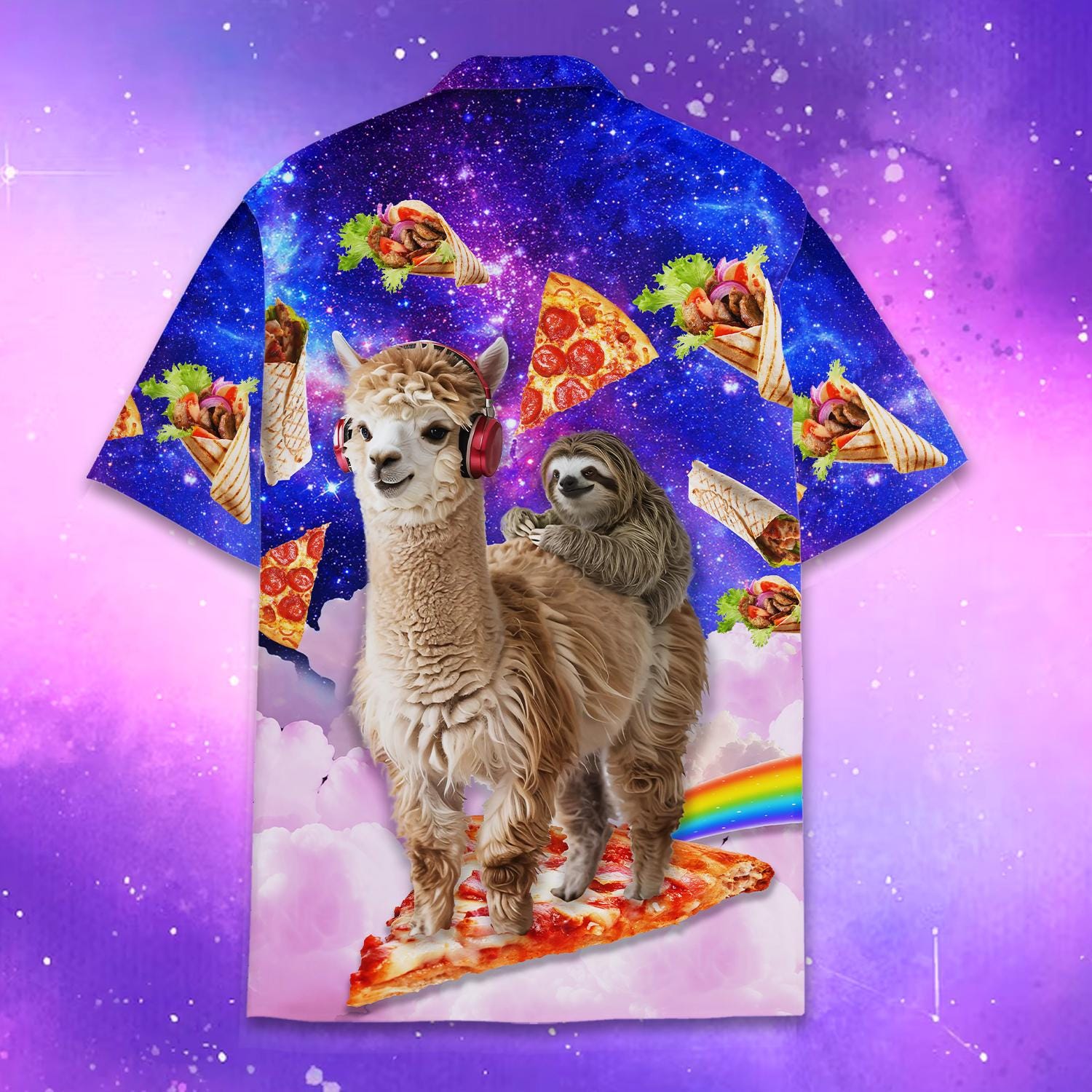 Funny Galaxy Alpaca Hawaiian Shirt for Men Women Youth, Sloth