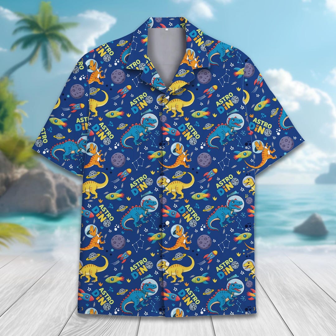 Astro Dino Hawaiian Shirt for Men Women Youth, Funny Space