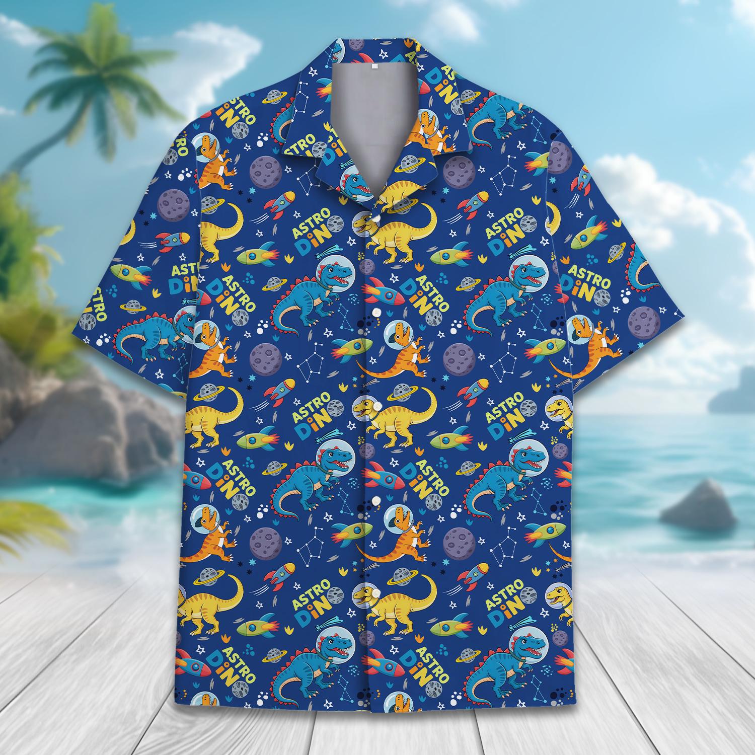 Astro Dino Hawaiian Shirt for Men Women Youth, Funny Space