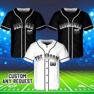Customized Groom and Groomsman Baseball Jersey, Personalized Best Man Jersey, Perfect for Engagements, Weddings, and Bachelor Parties