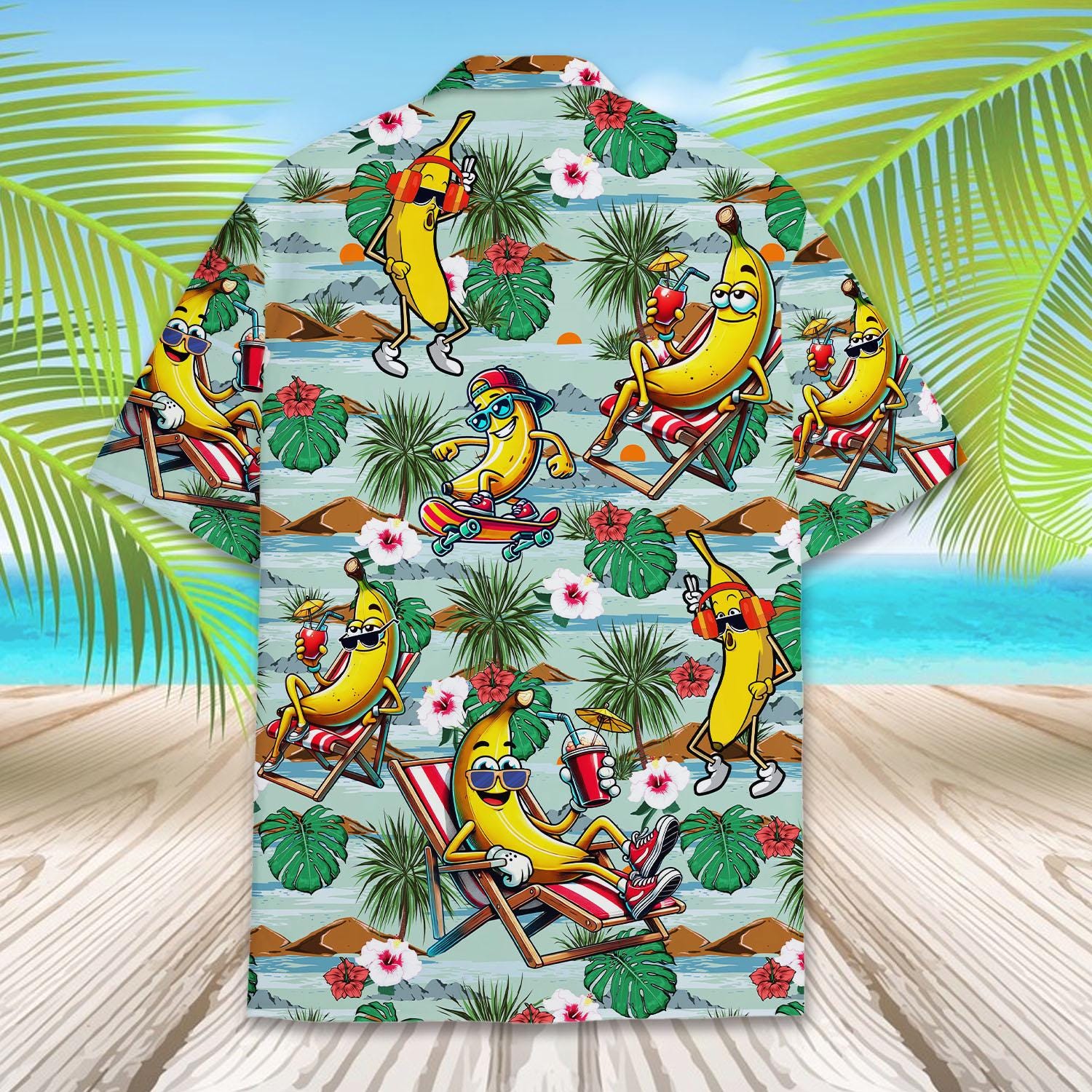Funny Banana Hawaiian Shirt for Men Women Youth, Tropical Banana