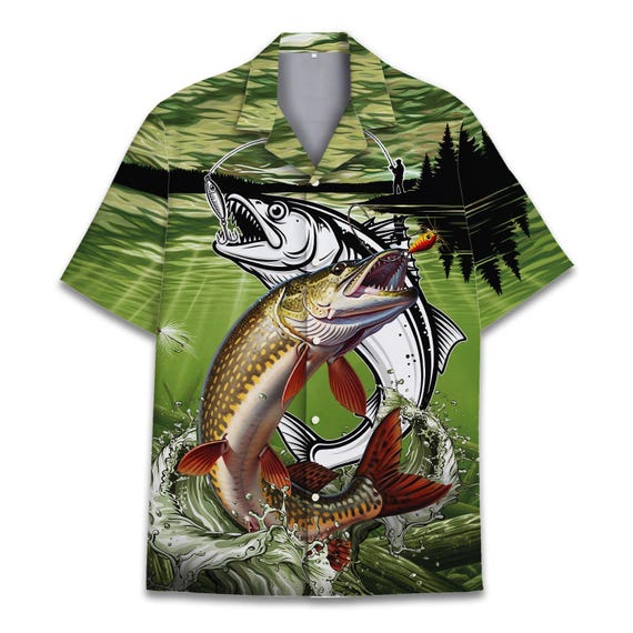 dress shirt with fish on it Tropical Fish Short Sleeve Men Button Up Shirt, Exotic Fishing Colorful Print Casual Buttoned Down Summer Casual Dress Plus Size Collared