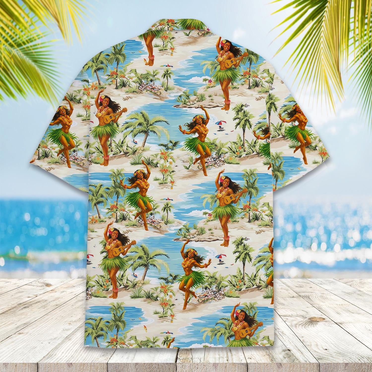FJAUOQ Camicia Hawaiana da Uomo Funky Manica Corta Estiva Frutta Kiwi