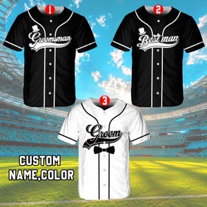 Customized Groom and Groomsmen Baseball Jersey, Personalized Best Man Jersey, Perfect for Engagements, Weddings, and Bachelor Parties