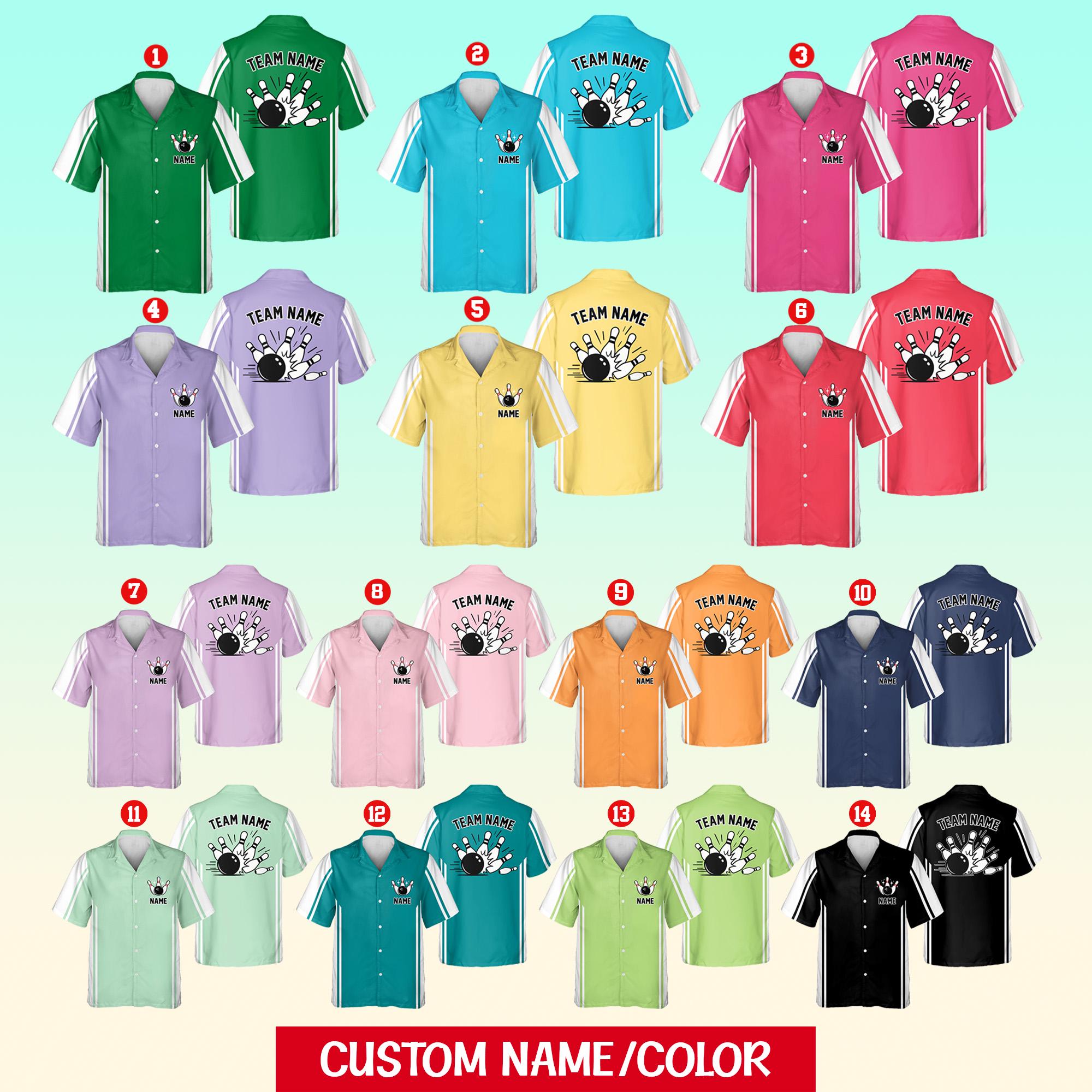 Discover Customized Retro Bowling Hawaiian Shirt Men Women Kid Youth, Custom Name Bowling Shirt, Bowling Shirt, Vintage Bowling Team Uniform