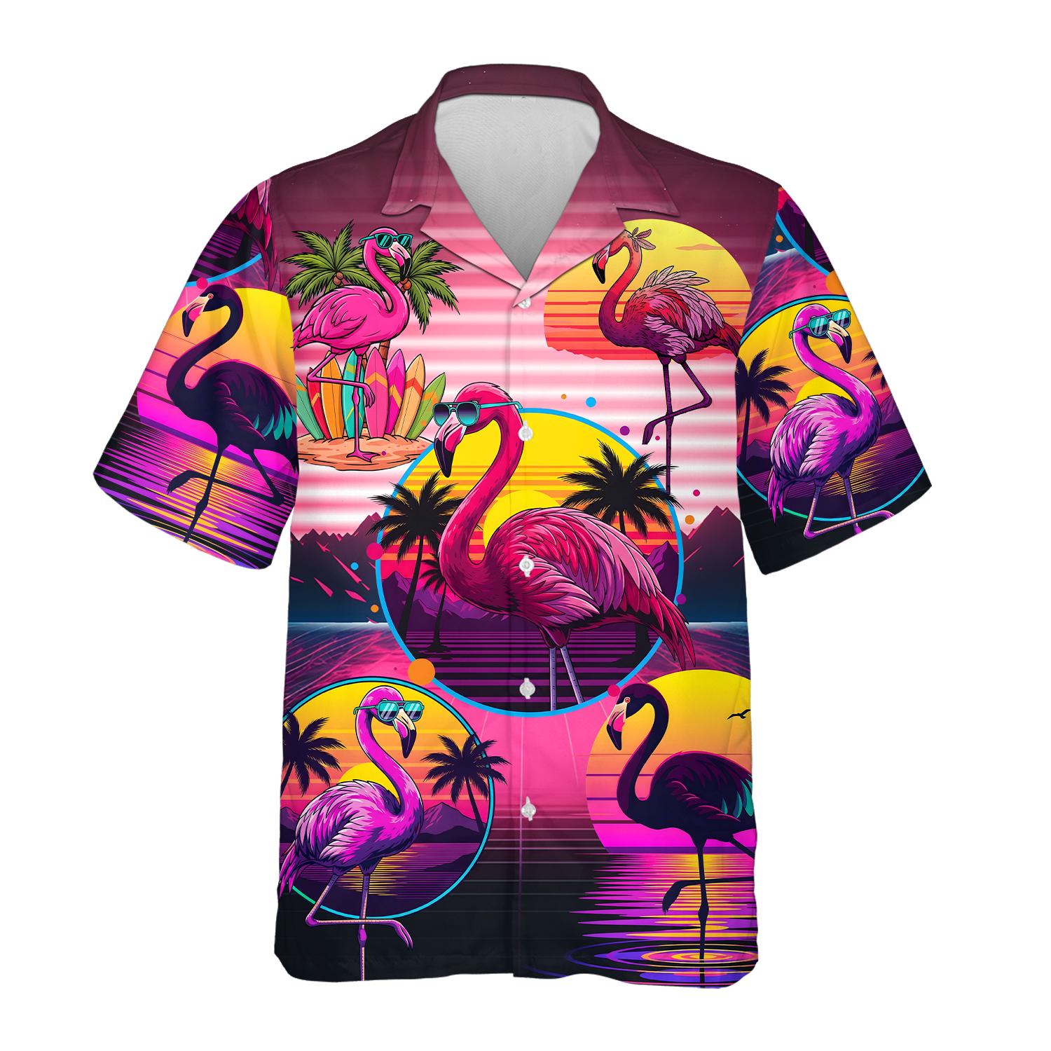 ダイカット フラミンゴ ハワイアン Flamingo hawaii shirt - Etsy 日本