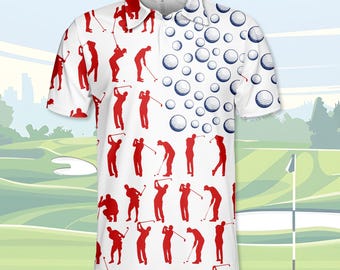Polo de golf patriótico de EE. UU. para hombre y mujer, con bandera estadounidense, para el 4 de julio, atuendo del Día de la Independencia, ideal como regalo.