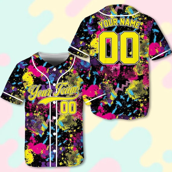 Custom Paint Splatter Baseball Jersey for Adult Kid Youth