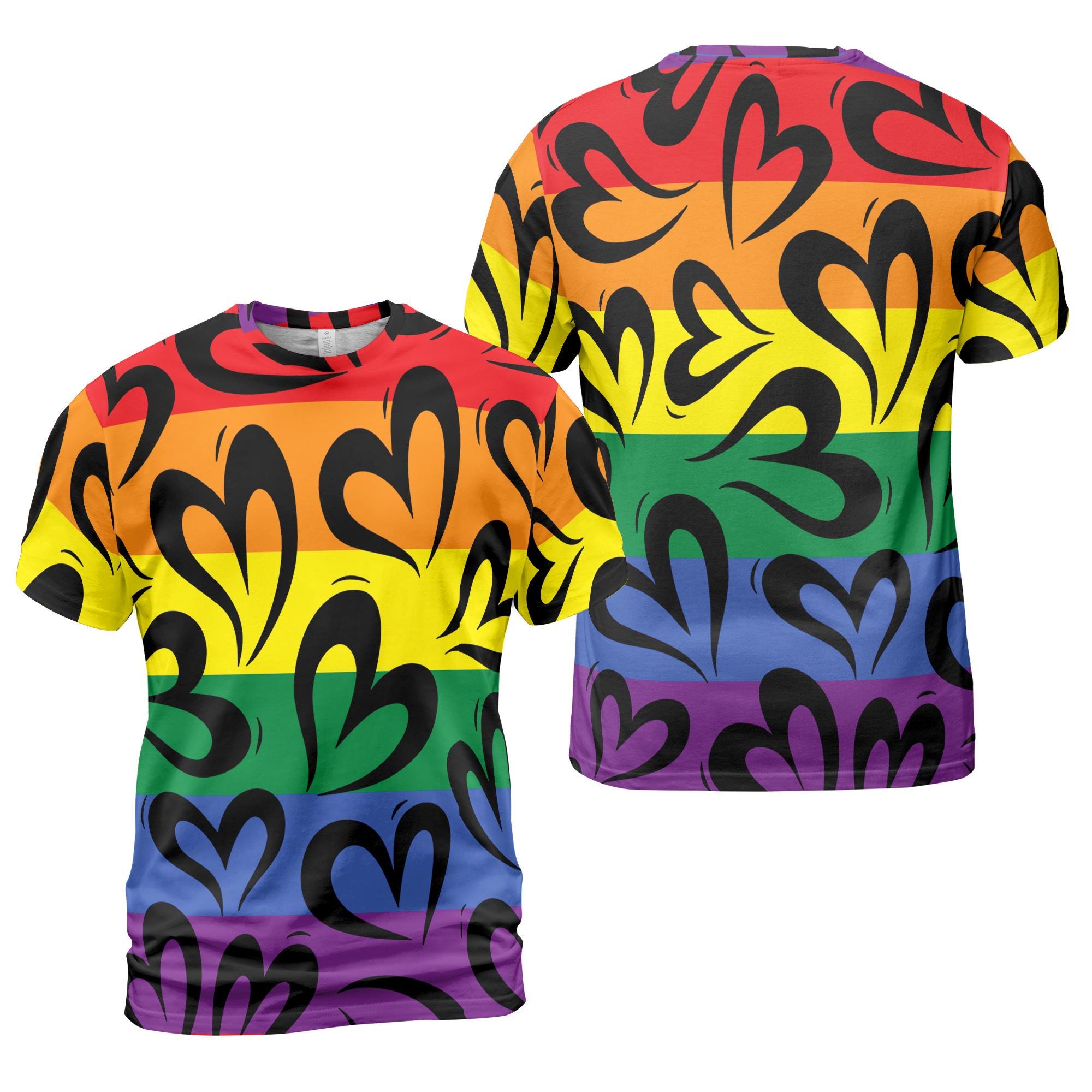 Camiseta Arcoíris Para Hombre – Pride LGBTQ+ Con Estampado De Orgullo, Colorida Y Cómoda Para Uso Diario Y Eventos