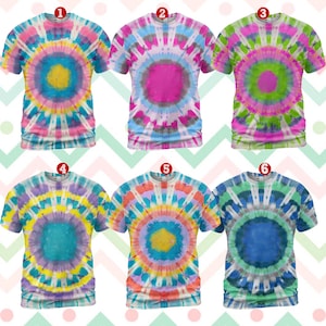 Colorful Spiral Tie Dye T-Shirt for Men Women Youth, Retro Hippie Festival Tee, Rainbow Summer Casual Unisex Shirt, Matching Family Outfit