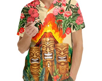 Camicia Hawaiana Bambino E Ragazzo Con Stampa Tropicale - Maniche Corte, Cotone, Casual, Per Vacanze E Spiaggia