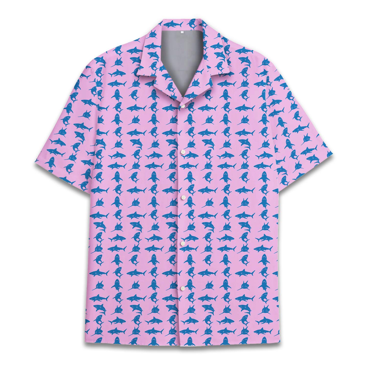 sumika Ten to Ten to ベースボールシャツ Lサイズ Shark Hawaiian Shirt Men Women Youth, Shark Aloha Shirt, Short