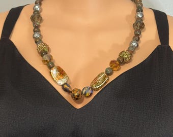 Jasper and Unakite mix necklace