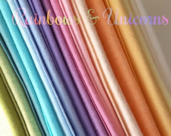 Rainbows and Unicorns Wool Blend Felt Collection - 15 9x12 Sheets