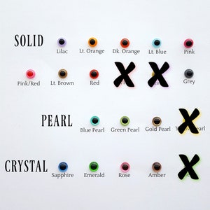 7.5mm Craft, Safety, Animal, Doll Eyes Coloured - You Choose 5 or 10 Pairs