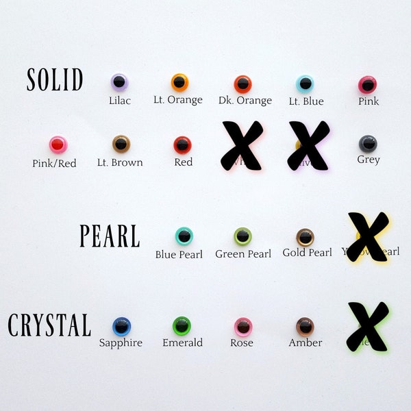 6mm Coloured Craft, Safety, Animal, Doll Eyes - You Choose 5 or 10 Pairs