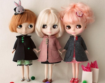 Vintage Swing Coat pdf patroon voor Blythe Dolls