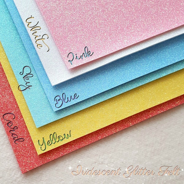 Iridescent Glitter Felt - You Choose Colour (Priced per Sheet)