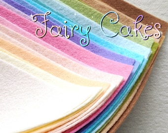 Fairy Cakes Wool Blend Felt Collection - Set of 20 9x12 Sheets